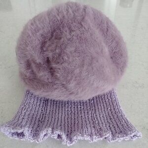Kangol made in UK angora blend hat balaclava purple lavender violet Judy